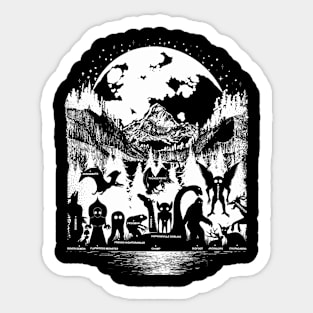 Moon Animal Sticker